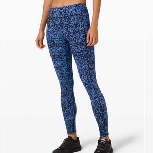 EUC Lululemon Speed Up Tight 28" Urban Block Wild Bluebell Black size 4